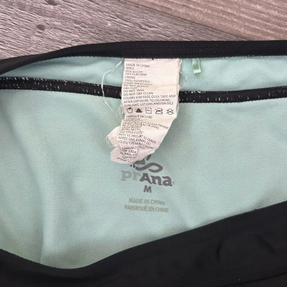 Prana Black and Light Blue Bikini Bottoms, Size M - Picture 4 of 4